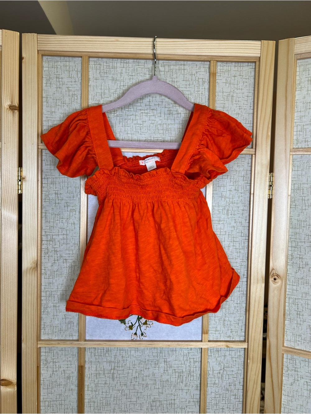 crewcuts Orange Smocked Tank Top